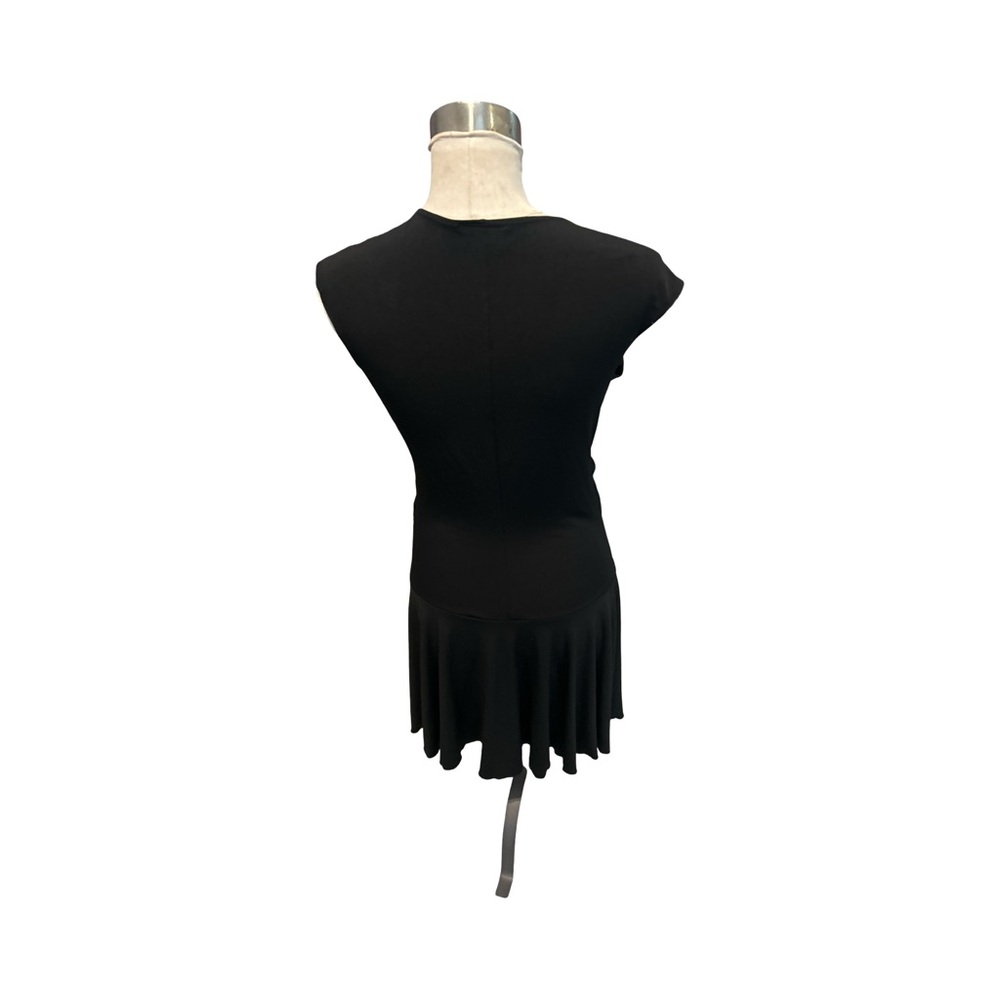 By Choice Vintage Size Large Black Cocktail Rhinestone O Ring Midi Dress - Picture 11 of 14